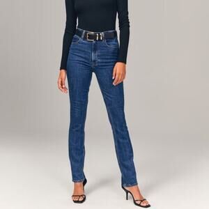 Abercrombie & Fitch 90's Ultra High Waisted Slim Straight Jeans Blue 10 Short/30
